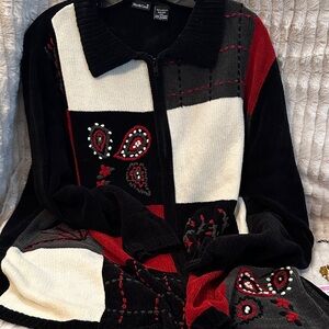 Northcrest Black Acrylic Sweater